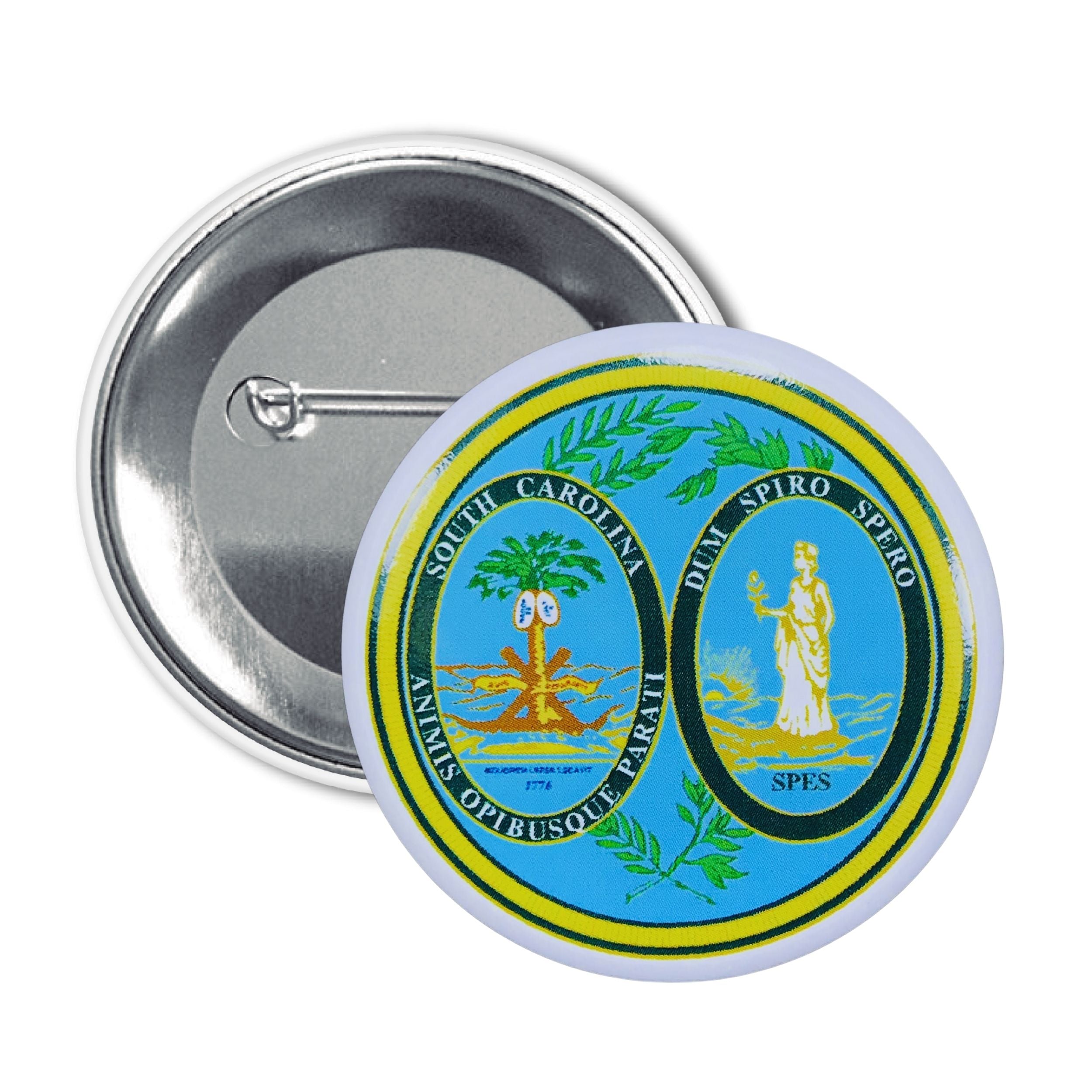 Round Button - State Seal South Carolina - USA