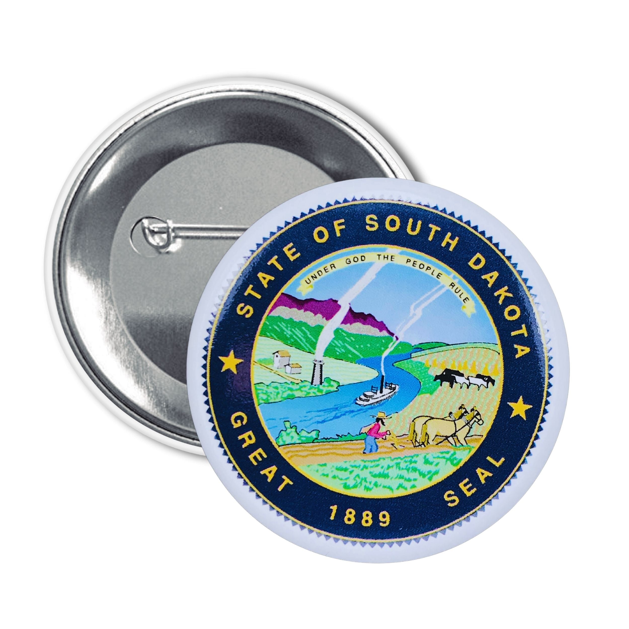 Round Button - State Seal South Dakota - USA