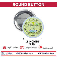 Round Button - State Seal Tennessee - USA