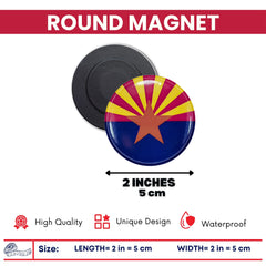 Round Magnet - State Flag Arizona - USA