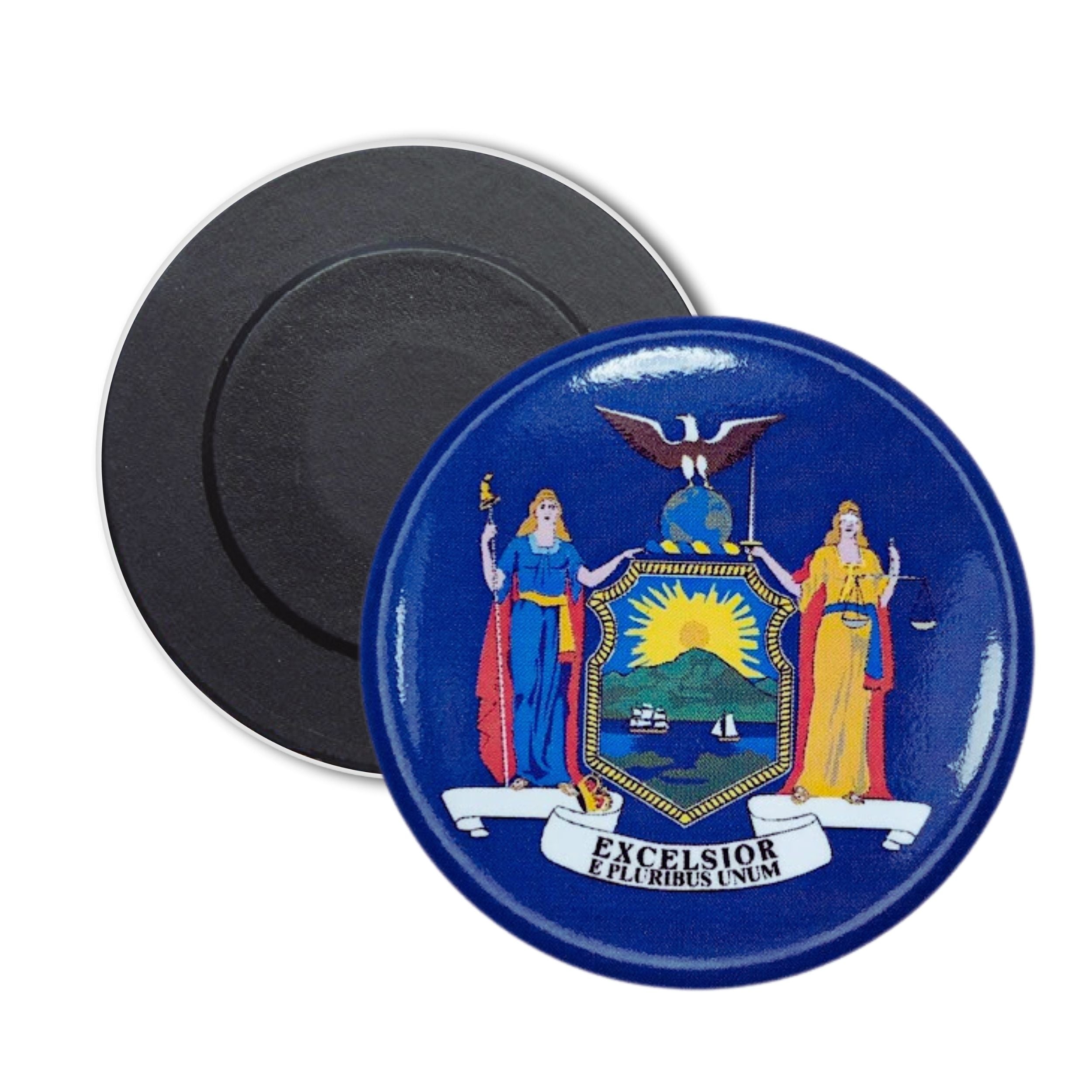 Round Magnet - State Flag New York - USA