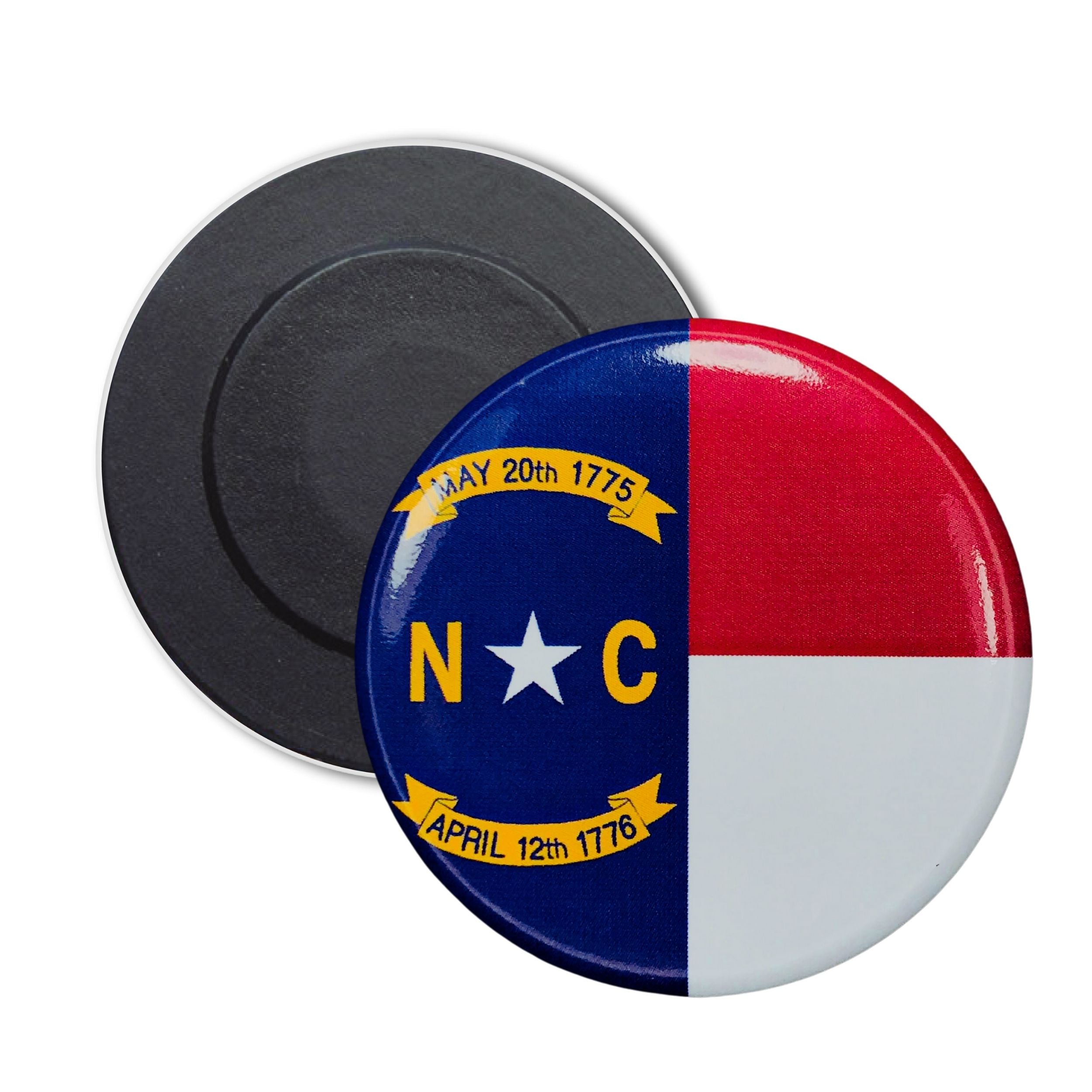 Round Magnet - State Flag North Carolina - USA