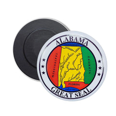 Round Magnet - State Seal Alabama - USA