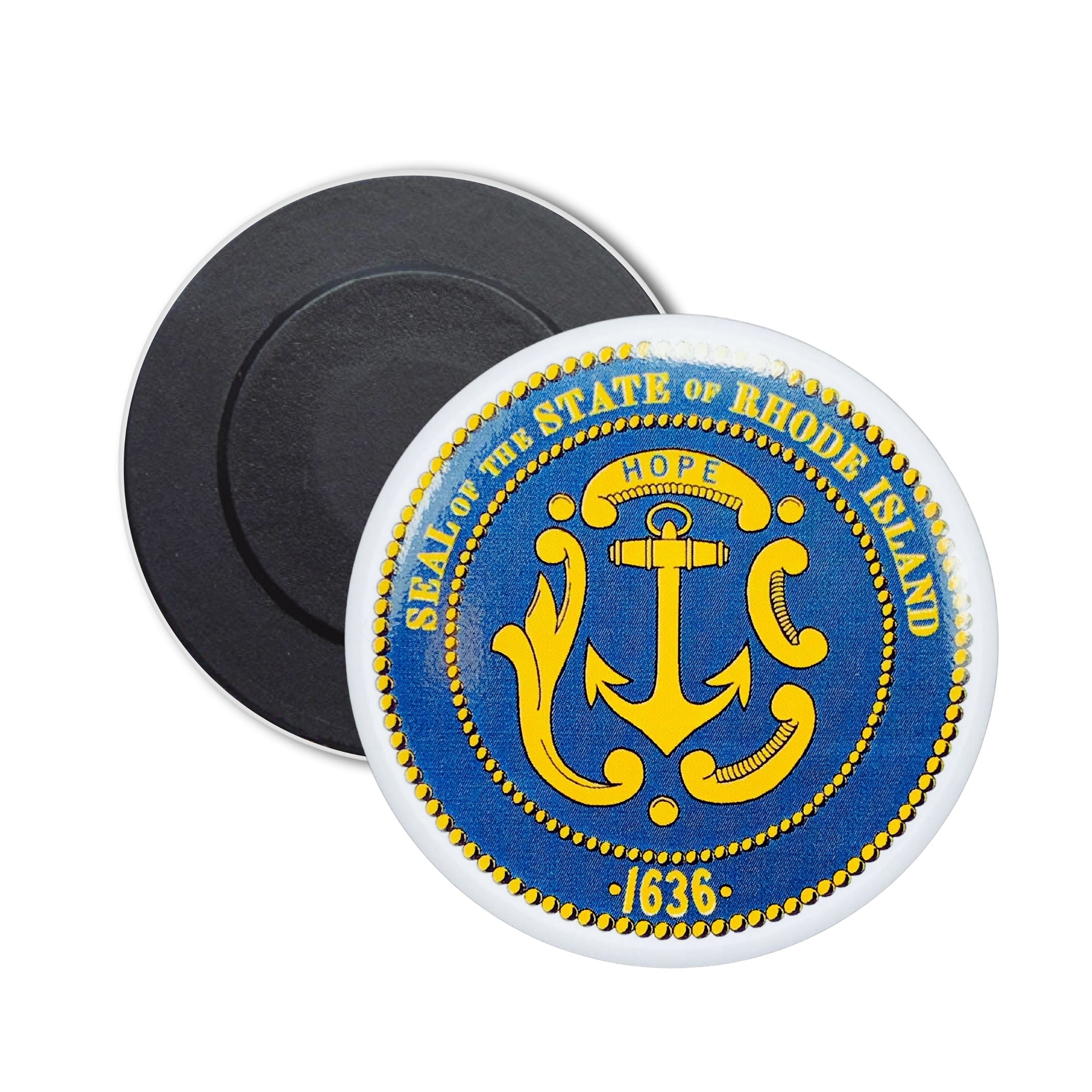 Round Magnet - State Seal Rhode Island - USA