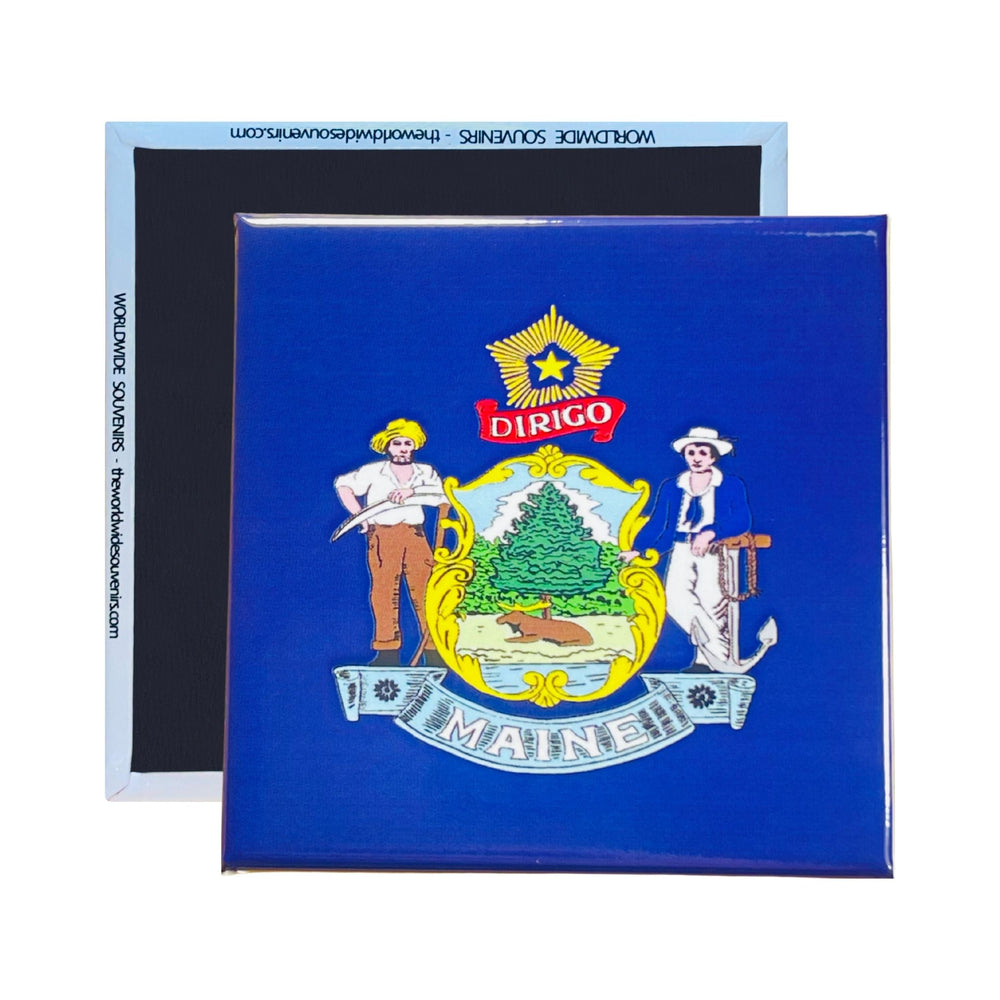 Square Magnet - State Flag MAINE - USA