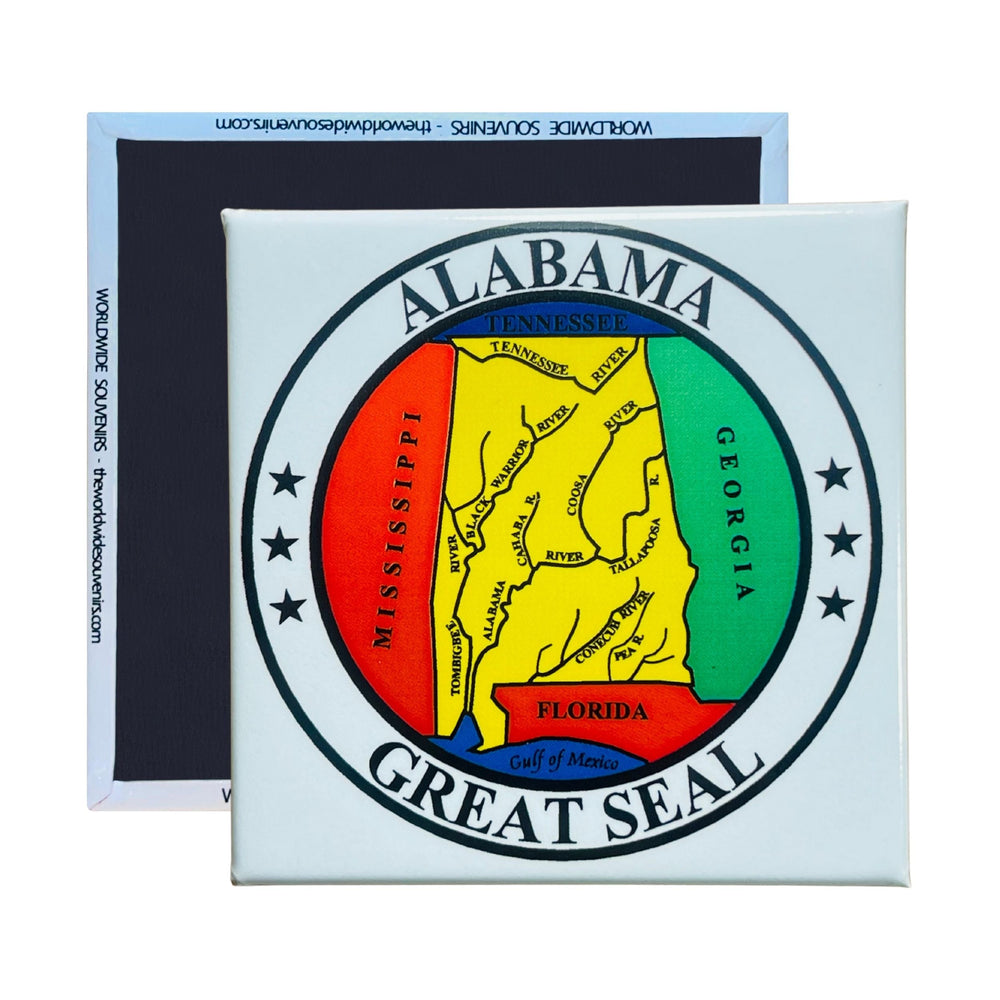 Square Magnet - State Seal ALABAMA - USA