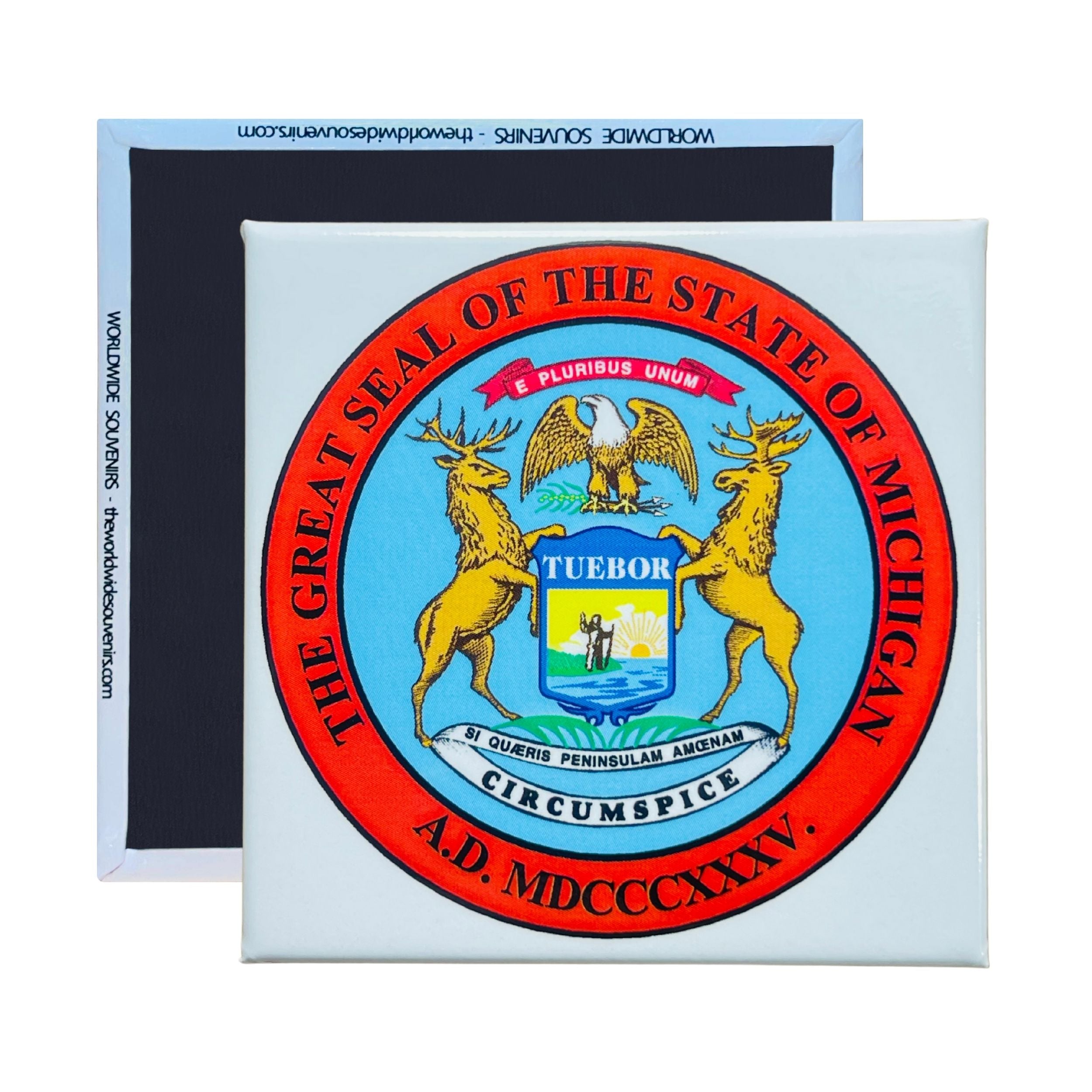 Square Magnet - State Seal MICHIGAN - USA