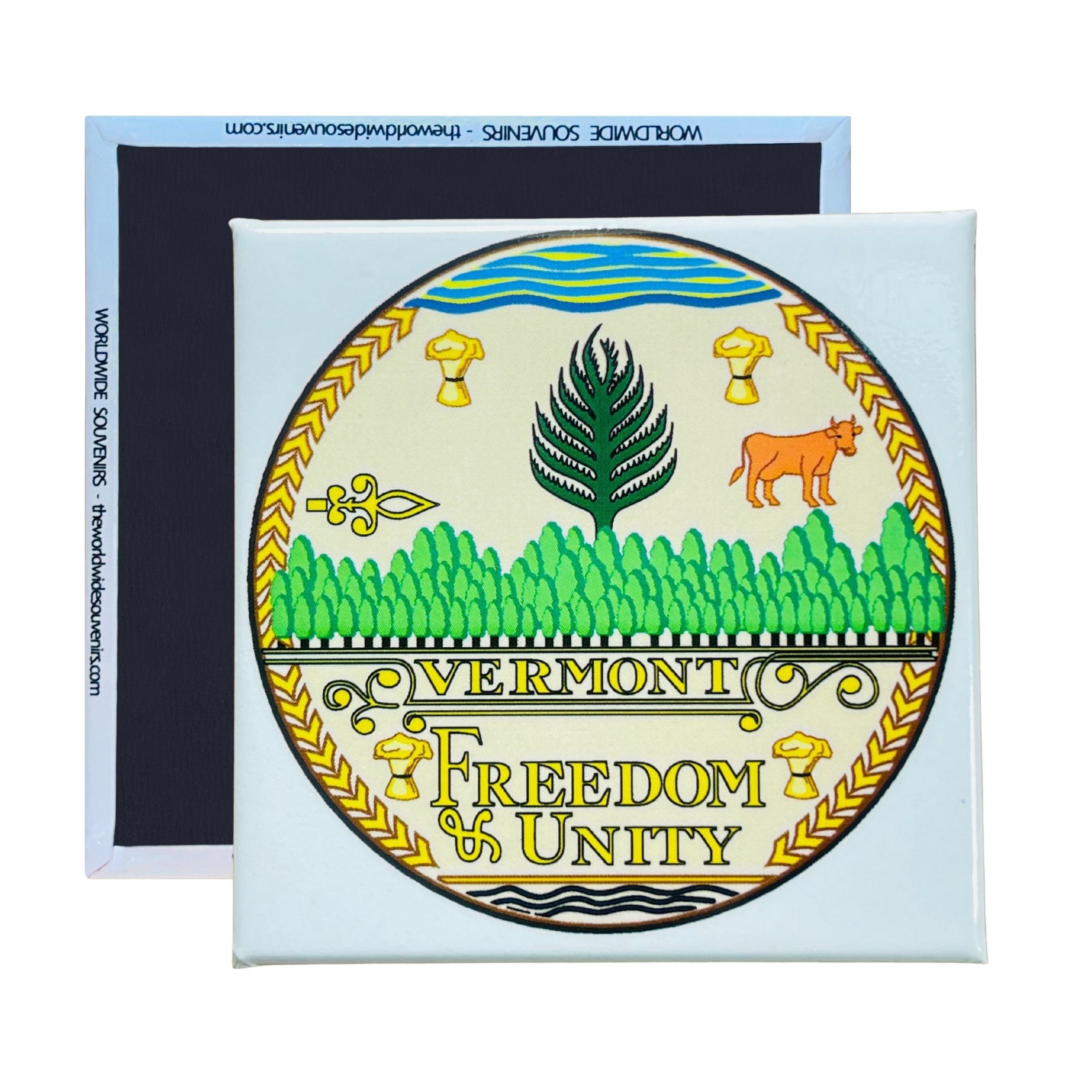 Square Magnet - State Seal VERMONT - USA