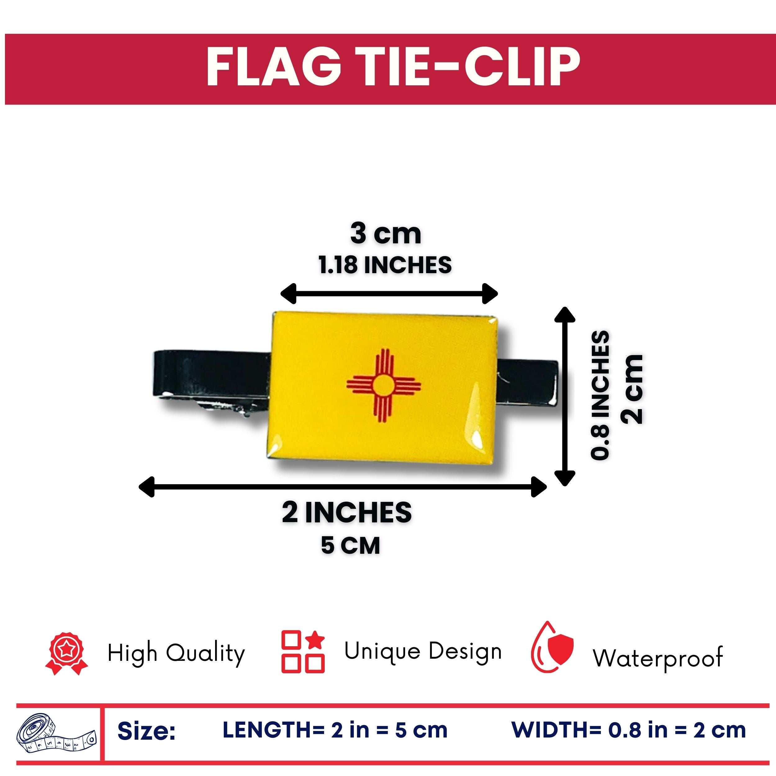 Tie Clip - State Flag New Mexico - Usa