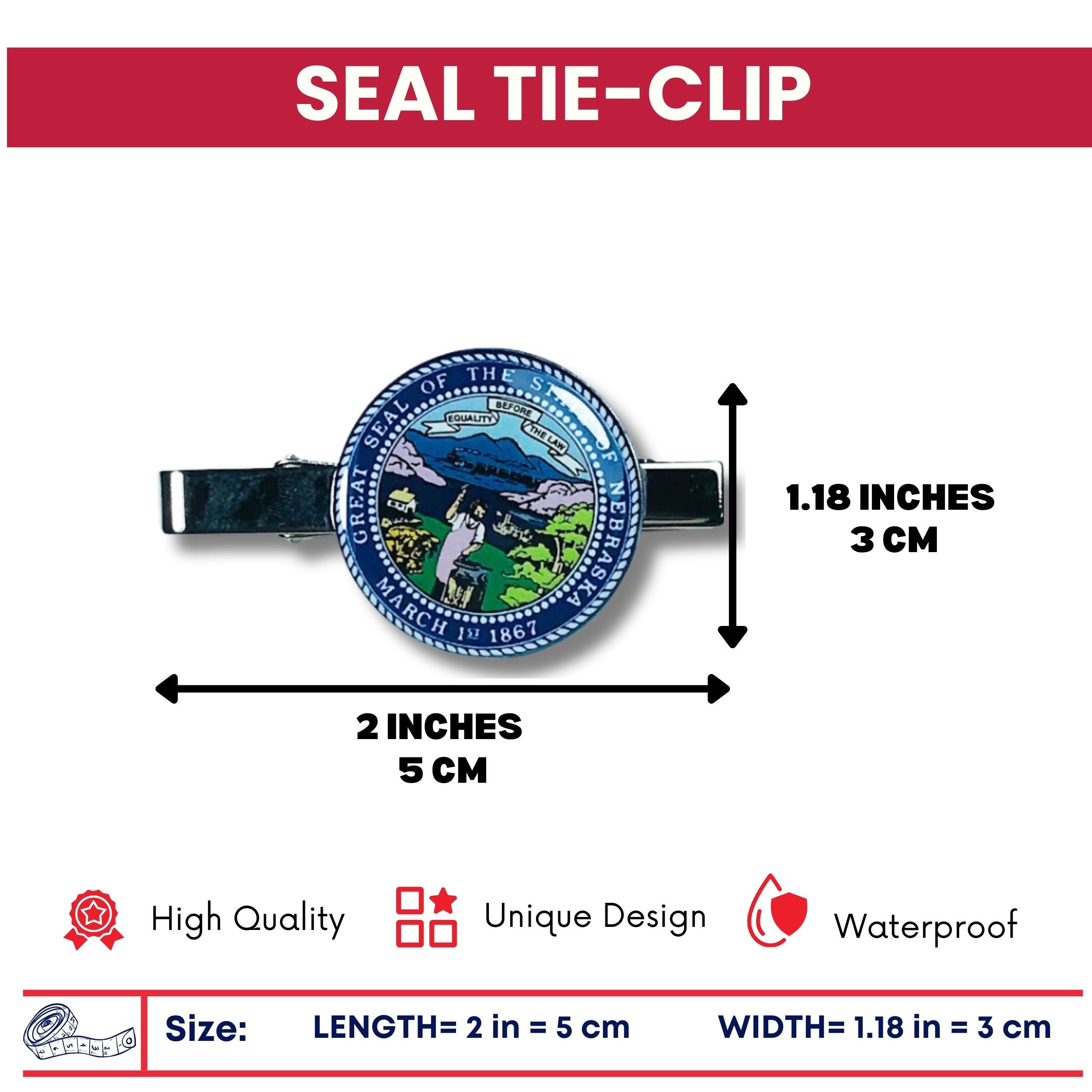 Tie Clip - State Seal Nebraska - USA