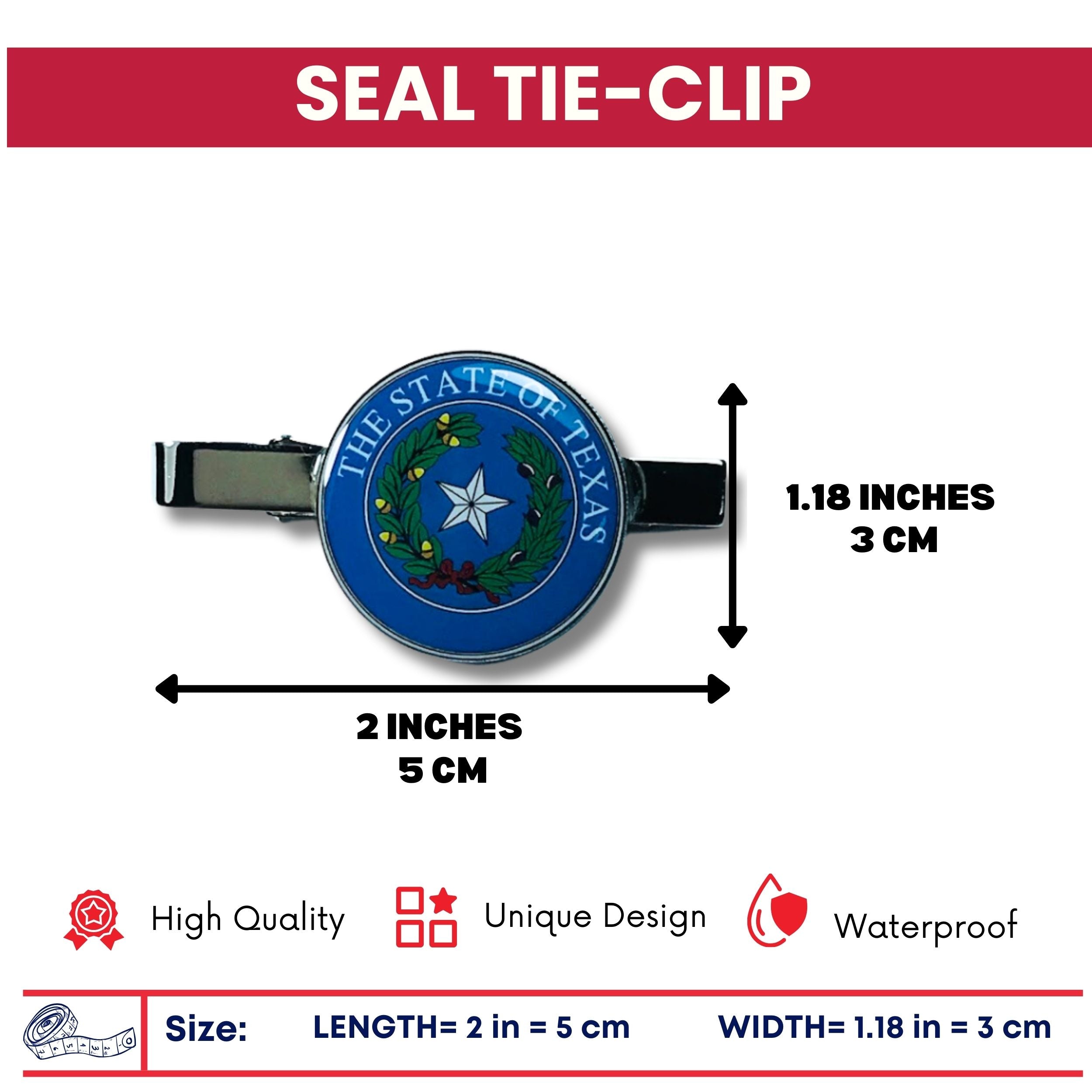 Tie Clip - State Seal Texas - USA