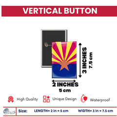 Vertical Button - State Flag Arizona - USA