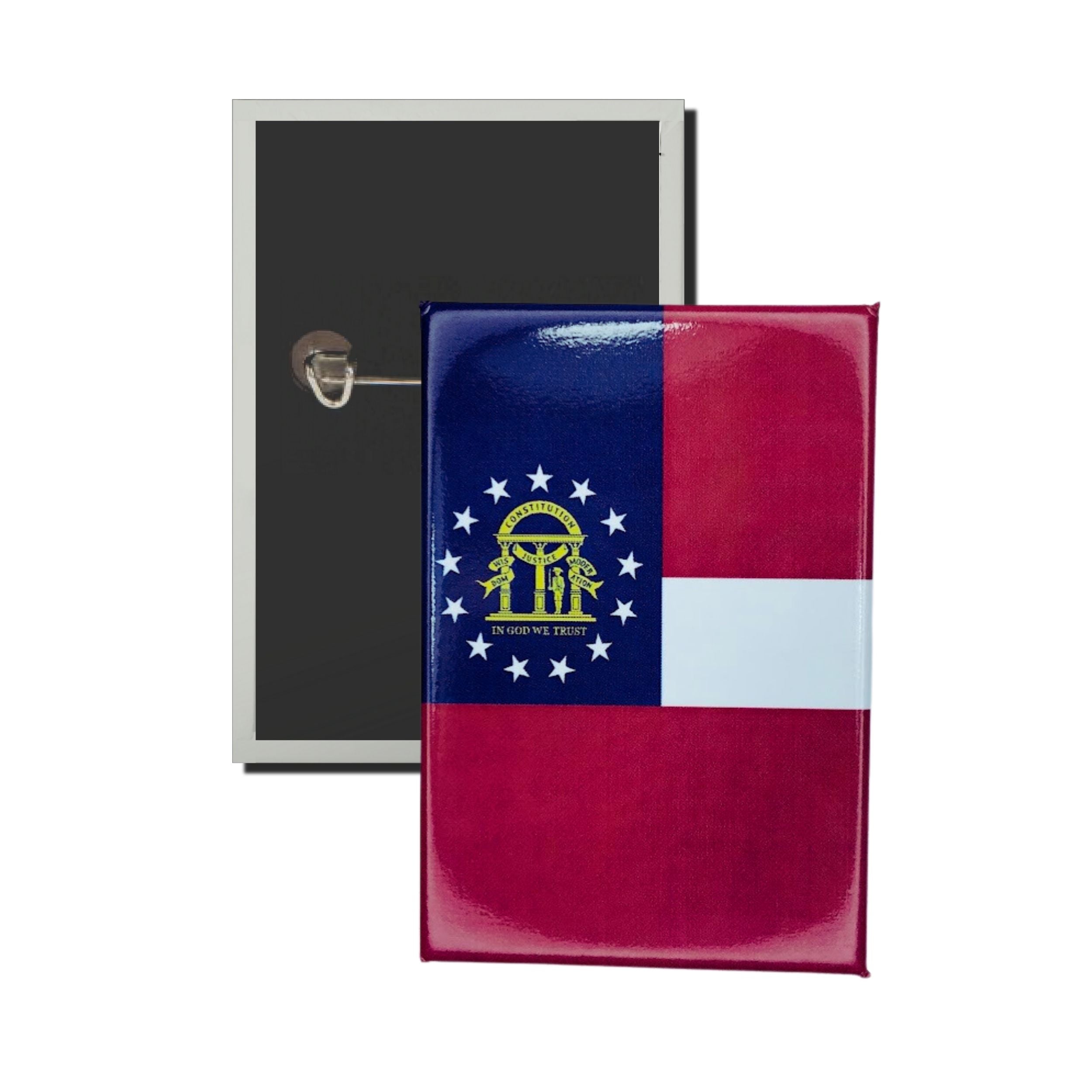Vertical Button - State Flag Georgia - USA