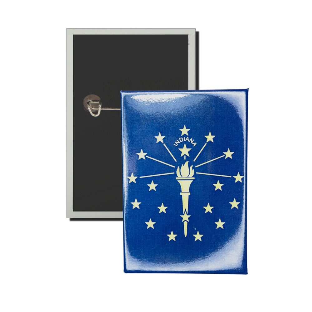 Vertical Button - State Flag Indiana - USA