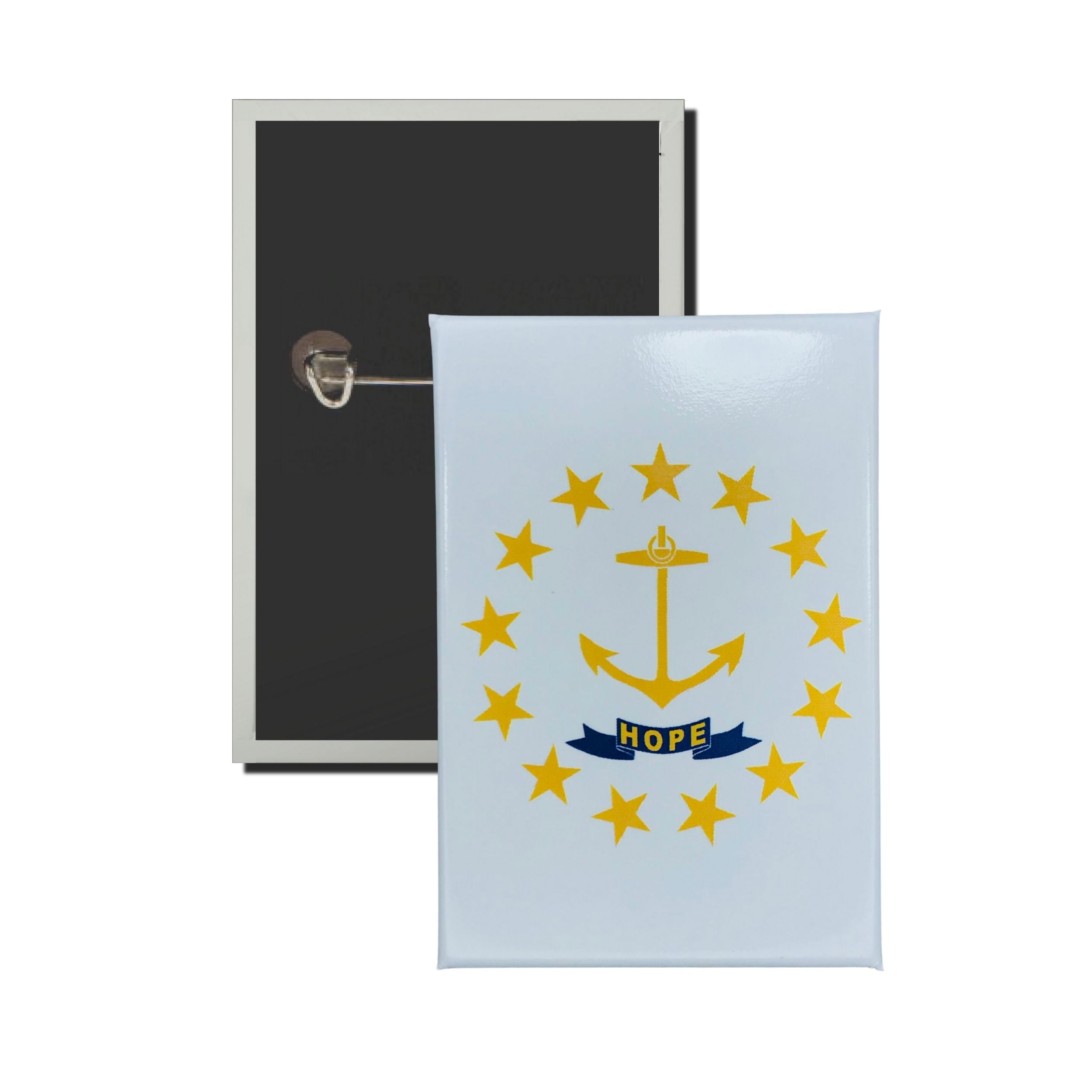 Vertical Button - State Flag Rhode Island - USA