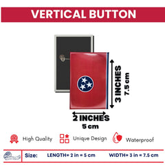 Vertical Button - State Flag Tennessee - USA