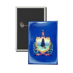 Vertical Button - State Flag Vermont - USA