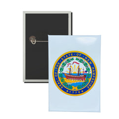 Vertical Button - State Seal New Hampshire - USA