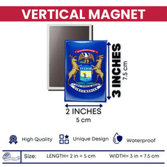 Vertical Magnet - State Flag Michigan - USA
