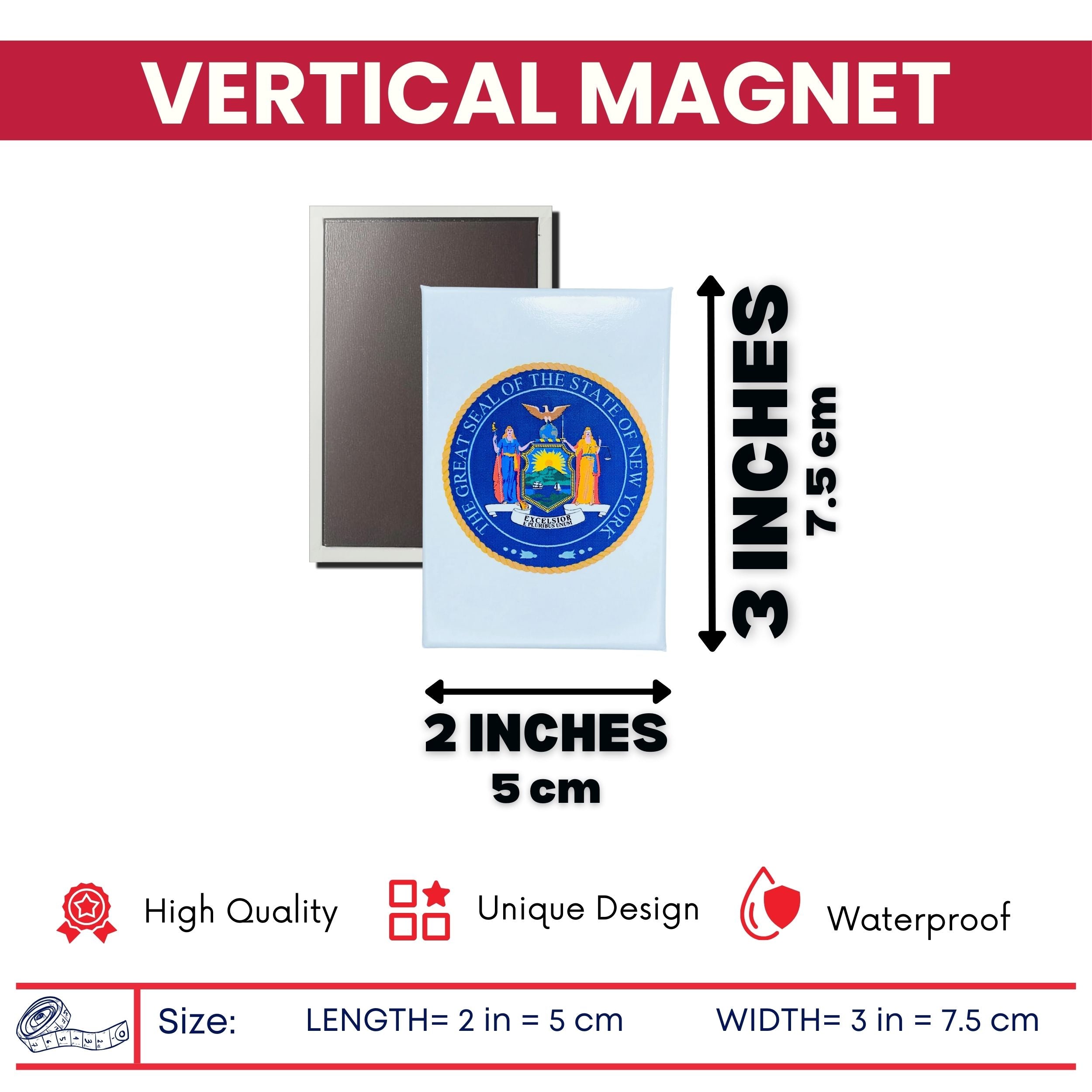 Vertical Magnet - State Seal New York - USA