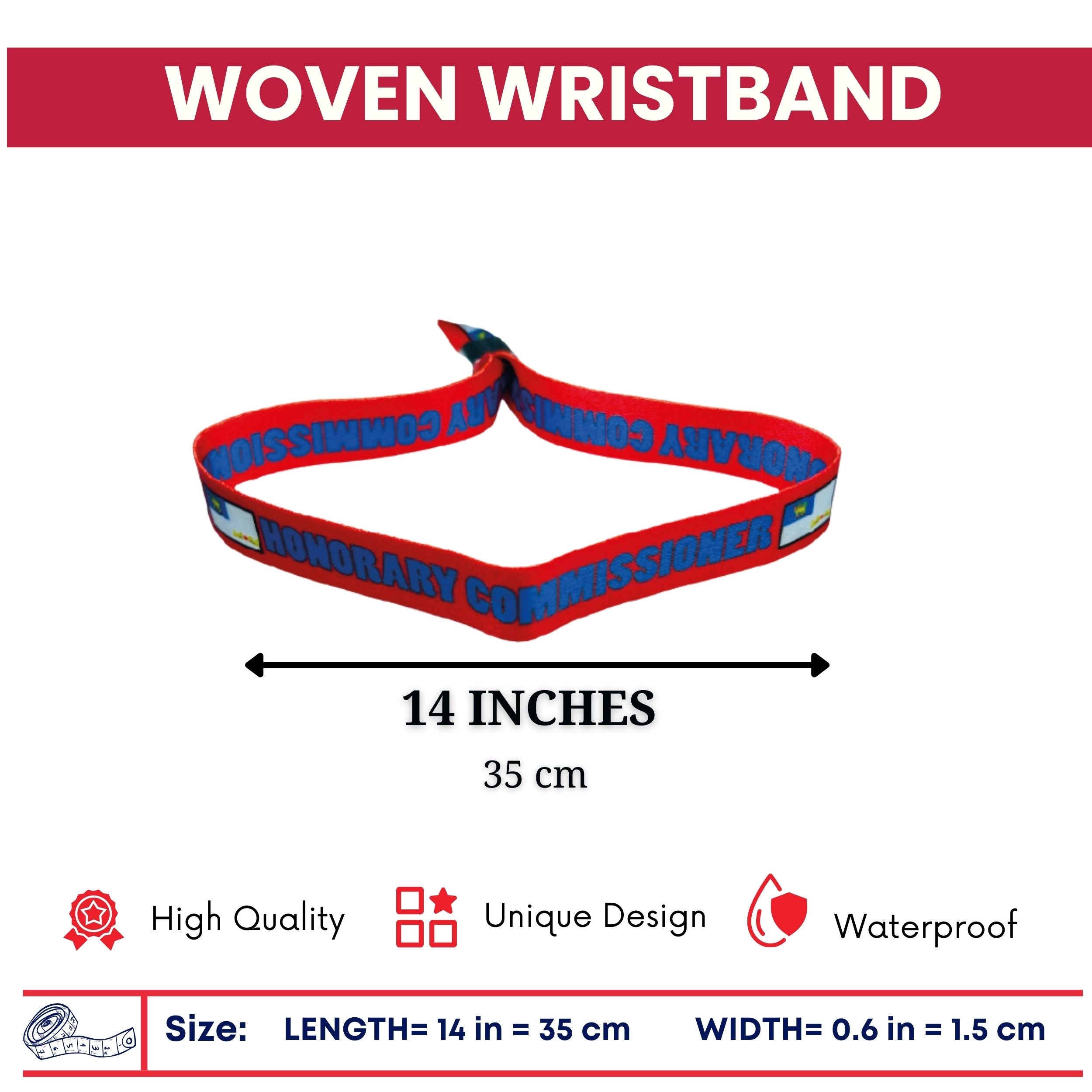 Woven Wristband – Flag Honorary Commissioner – Canadá – P1463
