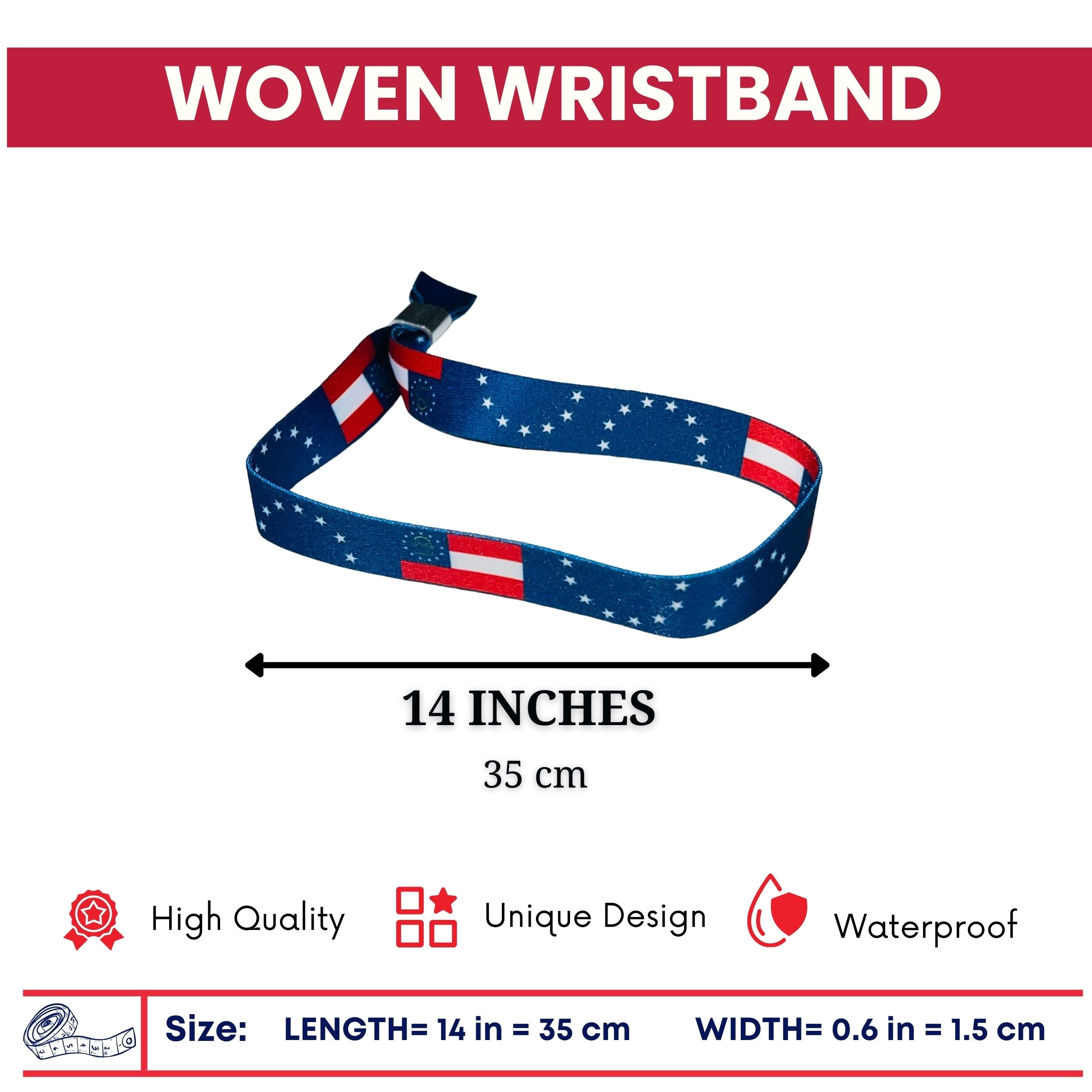 Woven Wristband - State Flag Georgia – USA – P1915