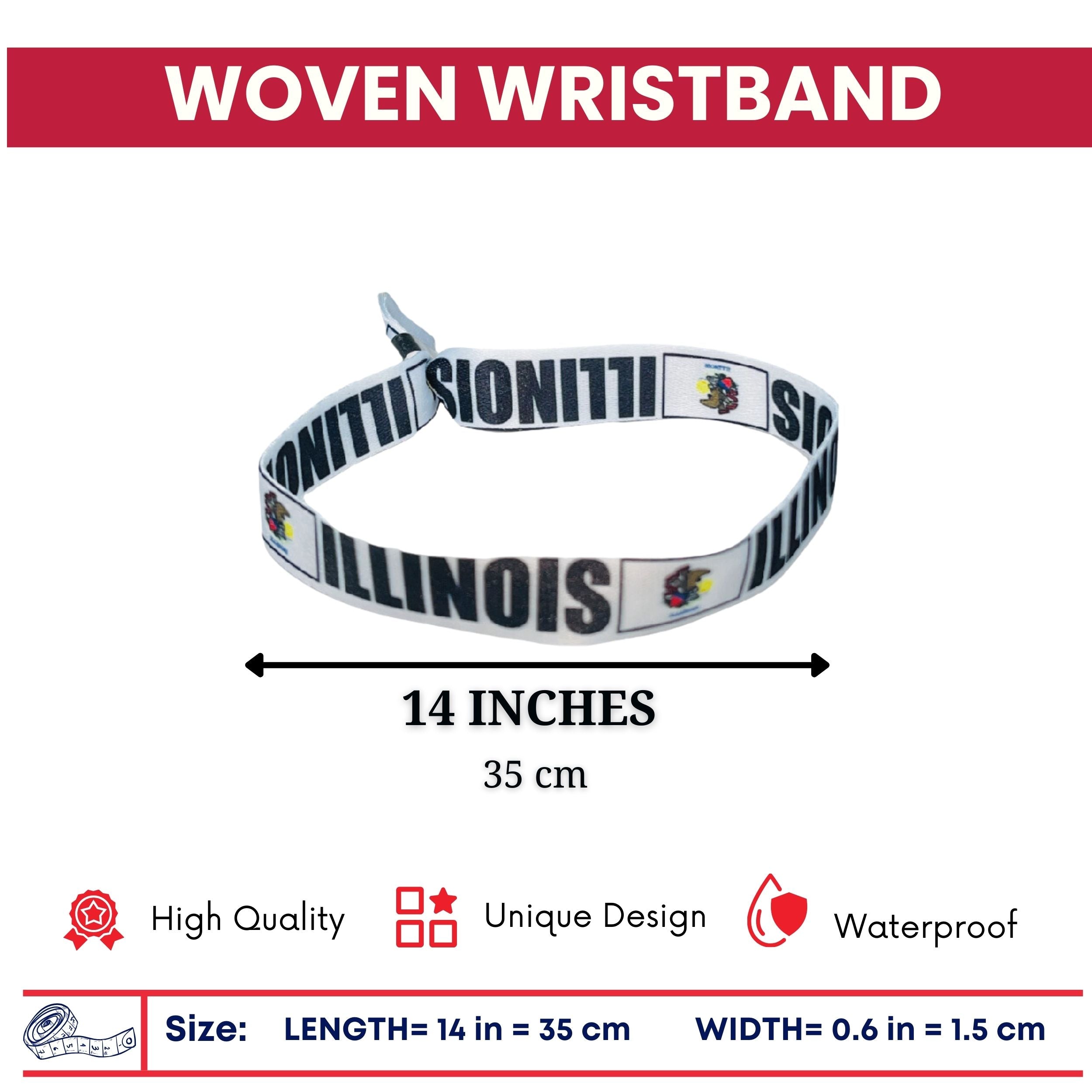 Woven Wristband – State Flag Illinois – USA – P1926