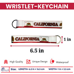 Wristlet Keychain - State Flag California - USA - K064