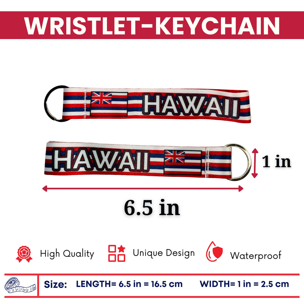 Wristlet Keychain - State Flag Hawaii - USA - K070