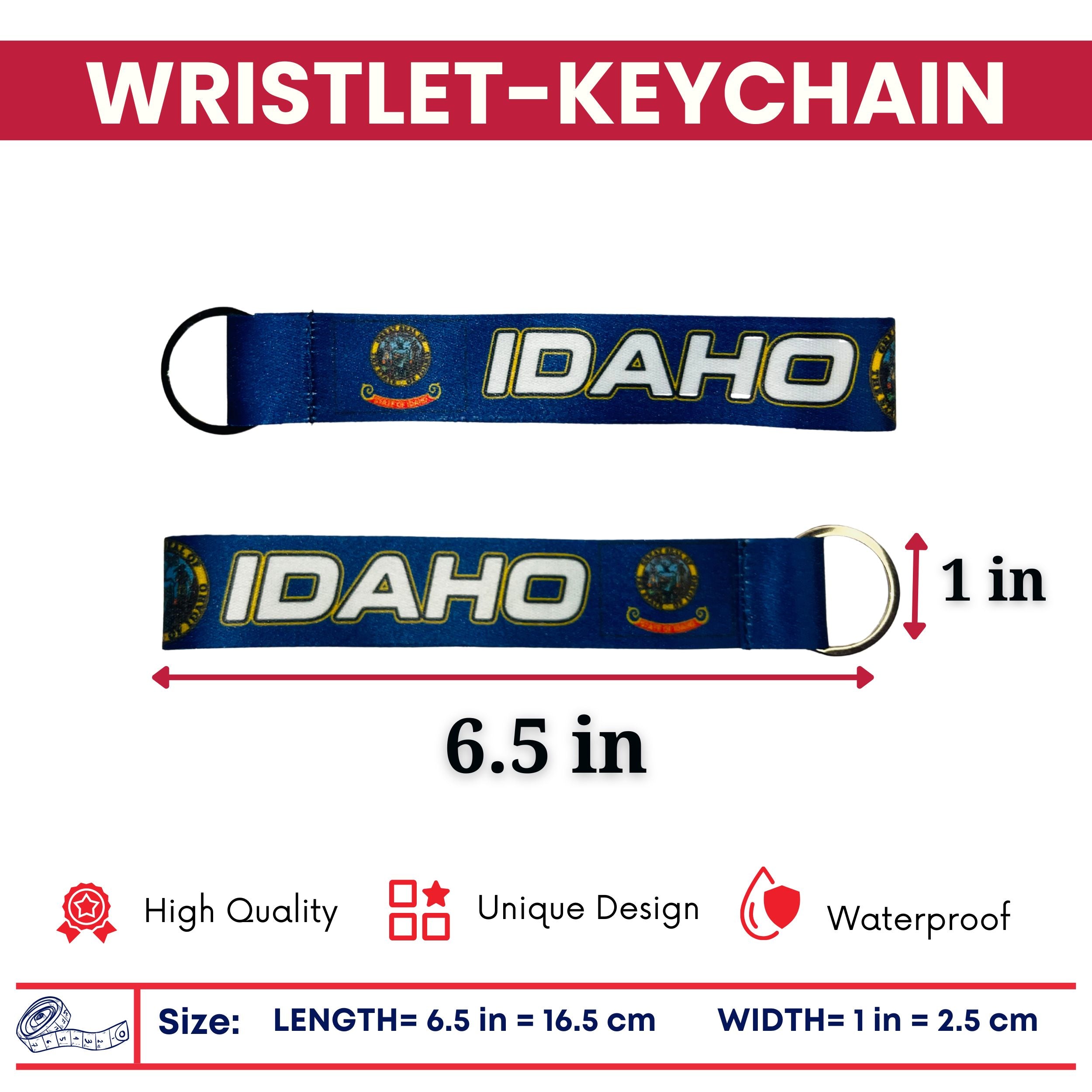 Wristlet Keychain - State Flag Idaho - USA - K071