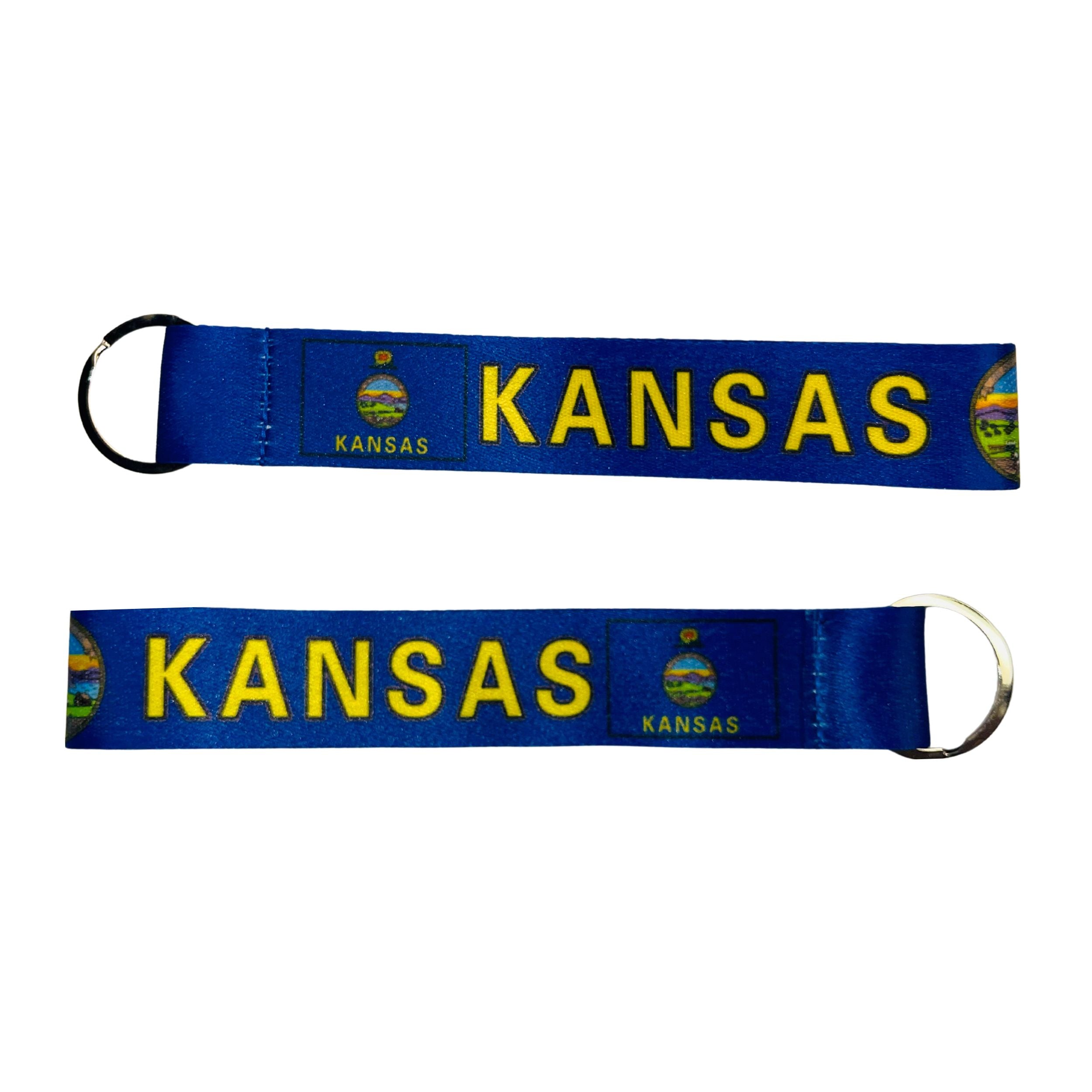 Wristlet Keychain - State Flag Kansas - USA - K075