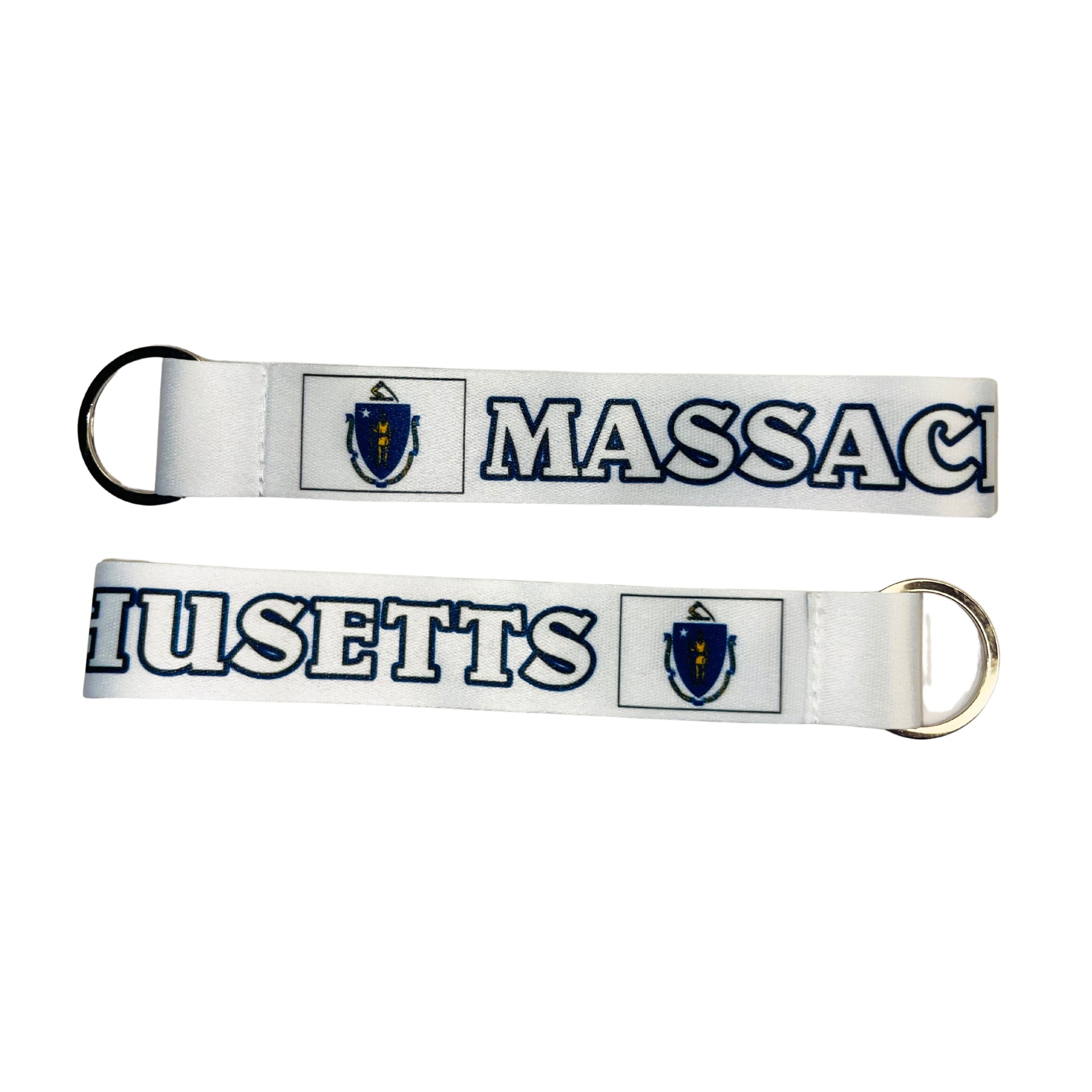 Wristlet Keychain - State Flag Massachusetts - USA - K091