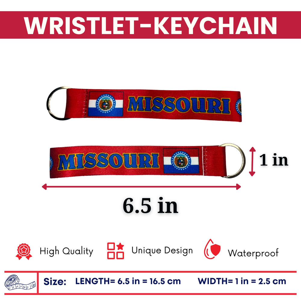 Wristlet Keychain - State Flag Missouri - USA - K079